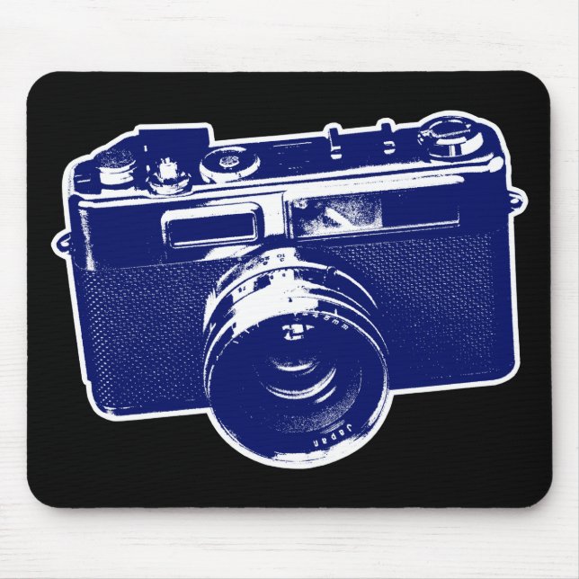 Blue Pop Art Camera Mouse Pad (Front)