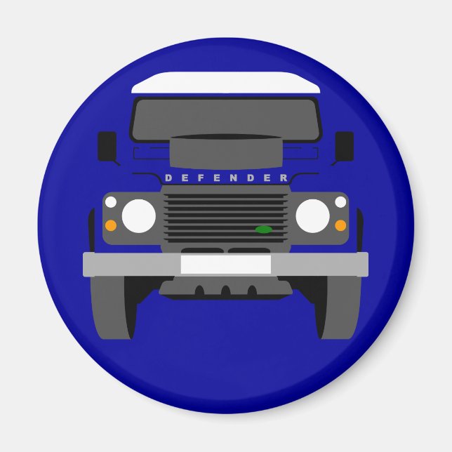 Blue Pop art Classic Land Rover Defender Magnet (Front)