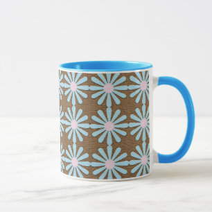 Blue pop art flower mug