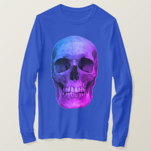 Blue Pop Art Retro Stylish Skull T-Shirt