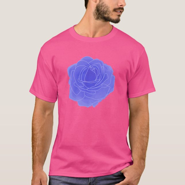 Blue Pop Art Rose T-Shirt (Front)