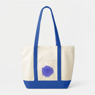 Blue Pop Art Rose Tote Bag