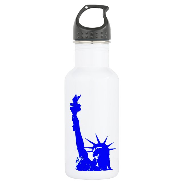 Blue Pop Art Statue of Liberty 532 Ml Water Bottle (Front)