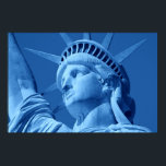Blue Pop Art Statue of Liberty Poster<br><div class="desc">Pop Art Style American Iconic Symbols - Blue Colour Closeup History Photography</div>