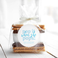 Blue Pop It When She Pops Baby Shower Gift