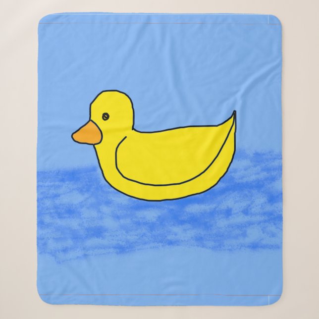 Blue Popcorn Anime Ducky Sherpa Blanket (Front)
