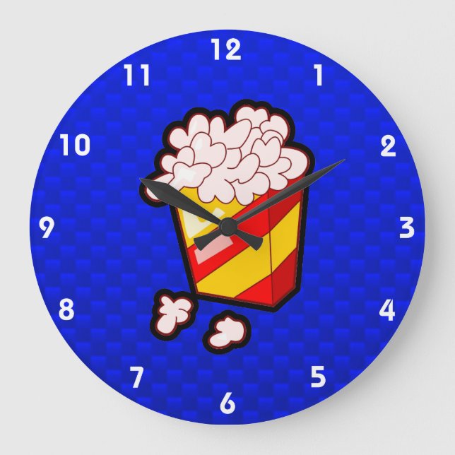 Blue Popcorn Large Clock (Front)
