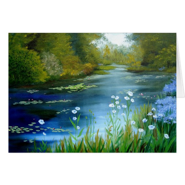 Blue Poppies Card (Front Horizontal)