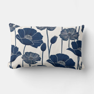 Blue Poppies Lumbar Cushion