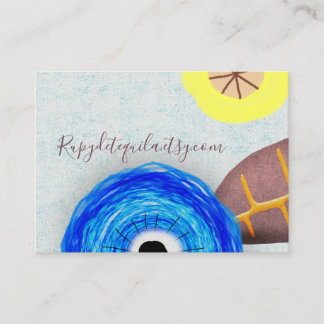 Blue poppies UK Abstract art Business Card