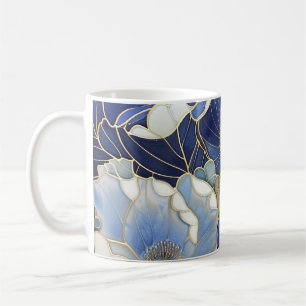 Blue Poppies Vintage Inspired Coffee Mug