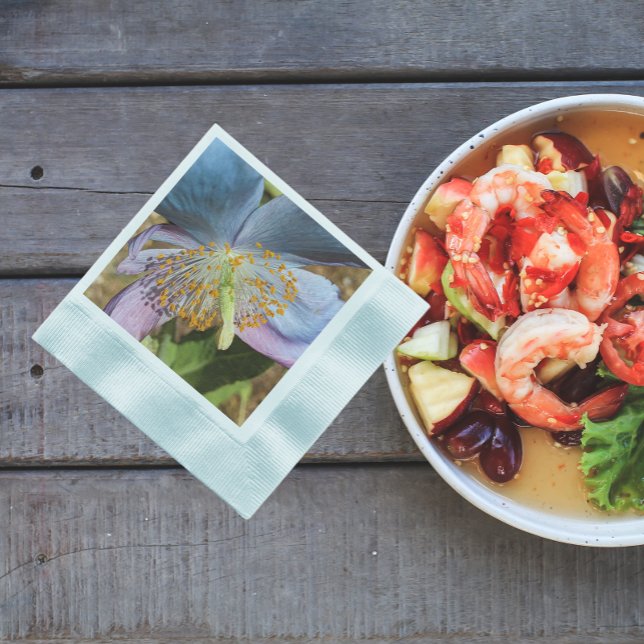 Blue Poppy Bloom Floral Napkin (In Situ Food)