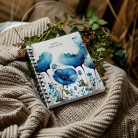 Blue Poppy Floral Monogram