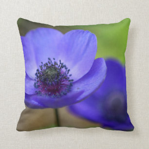 Blue Poppy Flower Cushion
