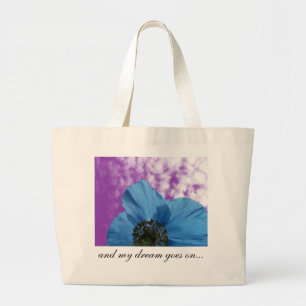 BLUE POPPY flower dream purple Large Tote Bag