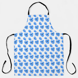 Blue poppy Flowers summer nature pattern Apron