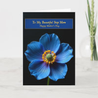 Blue Poppy Step Mum Day Card