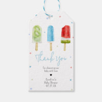 Blue Popsicle Baby Shower Favour Tags