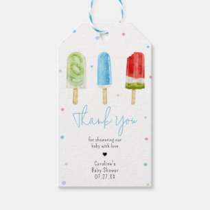 Blue Popsicle Baby Shower Favour Tags
