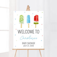Blue Popsicle Baby Shower Welcome