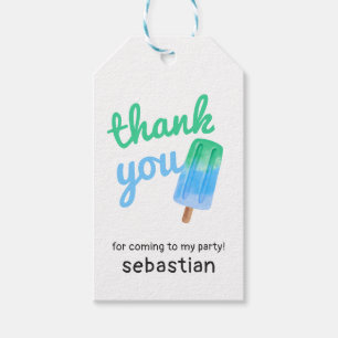 Blue Popsicle Boy 1st Birthday Gift Tags