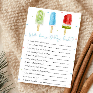 Blue Popsicle Shower Who Knows Daddy Best Game
