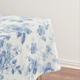 Blue,porcelain,blue china,floral toile,chinoiserie tablecloth