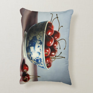 Blue Porcelain & Cherries Decorative Cushion