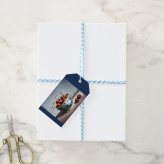 Blue Porcelain & Cherries Gift Tags