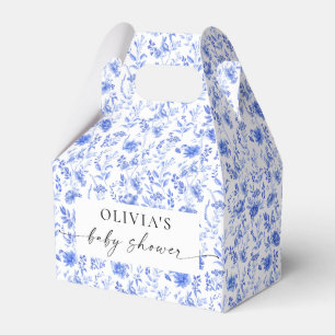 Blue Porcelain Floral Baby Shower Favour Box