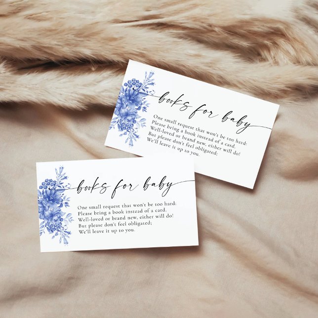 Blue Porcelain Floral Books For Baby Enclosure Card (Creator Uploaded)