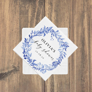 Blue Porcelain Floral Books Paper Napkins