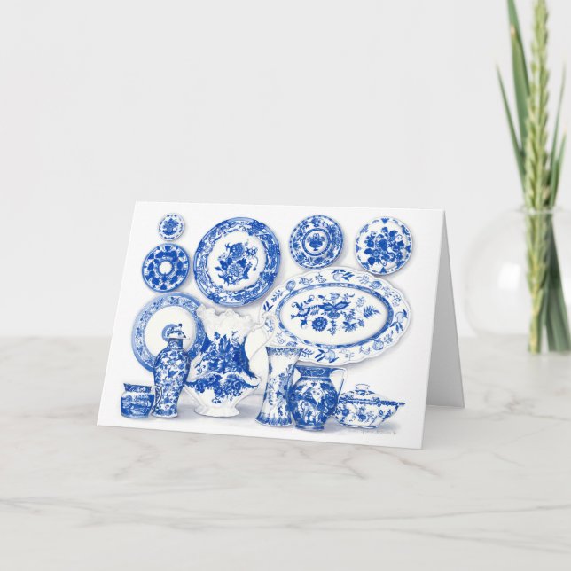 Blue Porcelain Watercolor Art Card (Front)
