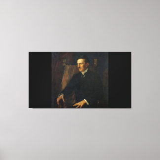 Blue Portrait of Nikola Tesla Canvas Print