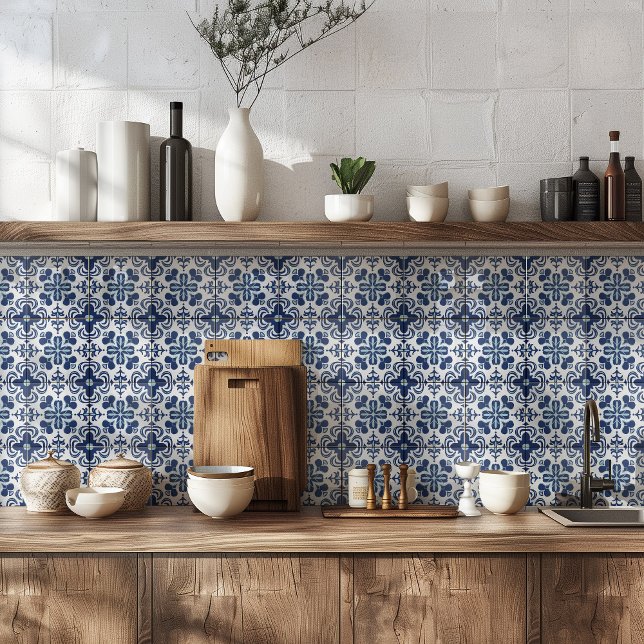 Blue Portuguese Azulejo Style Kitchen Backsplash Tile (Creator Uploaded)