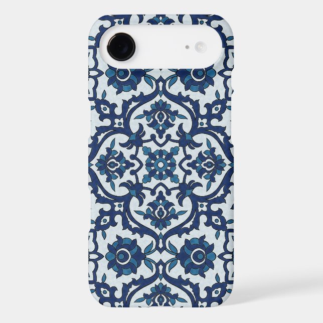 Blue Portuguese Azulejos Floral Tile Pattern Case-Mate iPhone Case (Back)