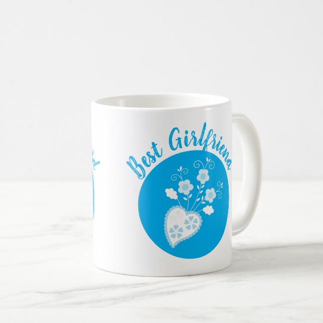 Blue Portuguese romantic heart Coffee Mug (Front Right)