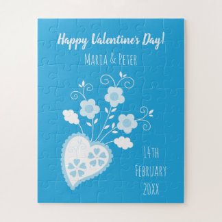 Blue Portuguese romantic heart Jigsaw Puzzle