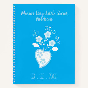 Blue Portuguese romantic heart Notebook