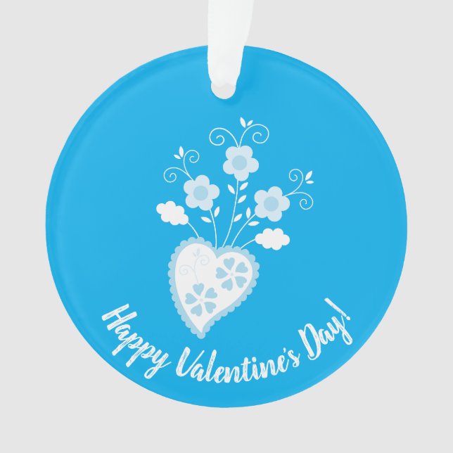 Blue Portuguese romantic heart Ornament (Front)