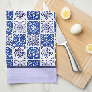 Blue Portuguese Tile Pattern Kitchen Towel