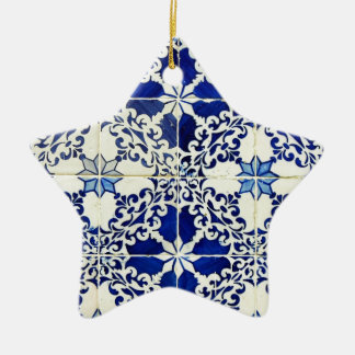 Blue, Portuguese Tiles Ceramic Tree Decoration