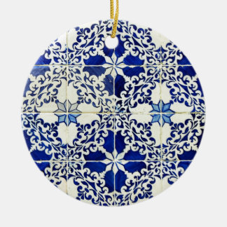 Blue, Portuguese Tiles Ceramic Tree Decoration