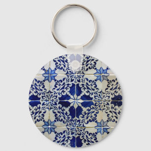 Blue, Portuguese Tiles Key Ring