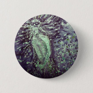 Blue Poseidon Greek God Surreal Painting 6 Cm Round Badge