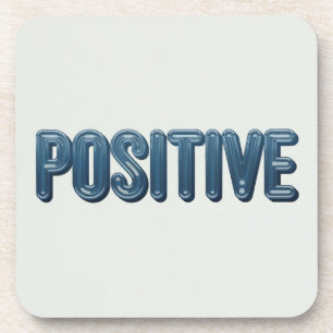 Blue Positive Affirmation White Coaster
