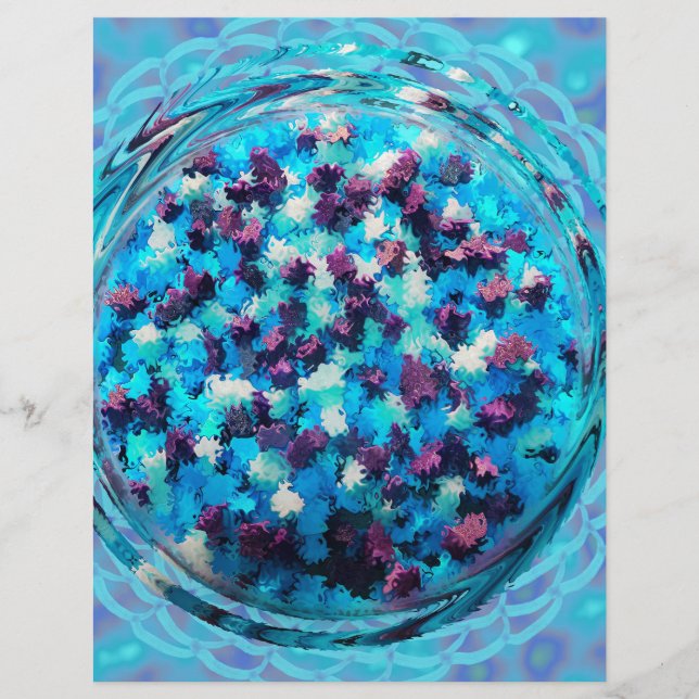 Blue Potpourri Bulk Scrapbook Paper Pages (Front)