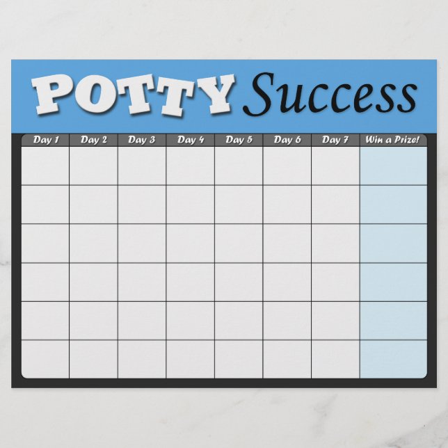 Blue Potty Training Success Charts (Front)