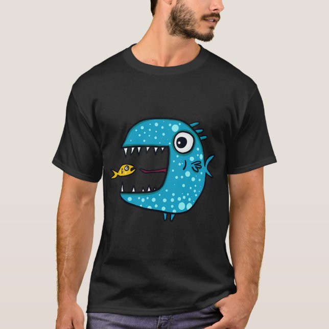 blue predatory fish T-Shirt (Front)