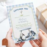 Blue Preppy Golf Any Age Birthday Par-Tee